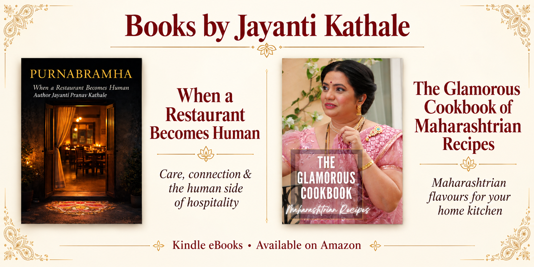 Purnabramha Books — When a Restaurant Becomes Human & The Glamorous Cookbook of Maharashtrian Recipes